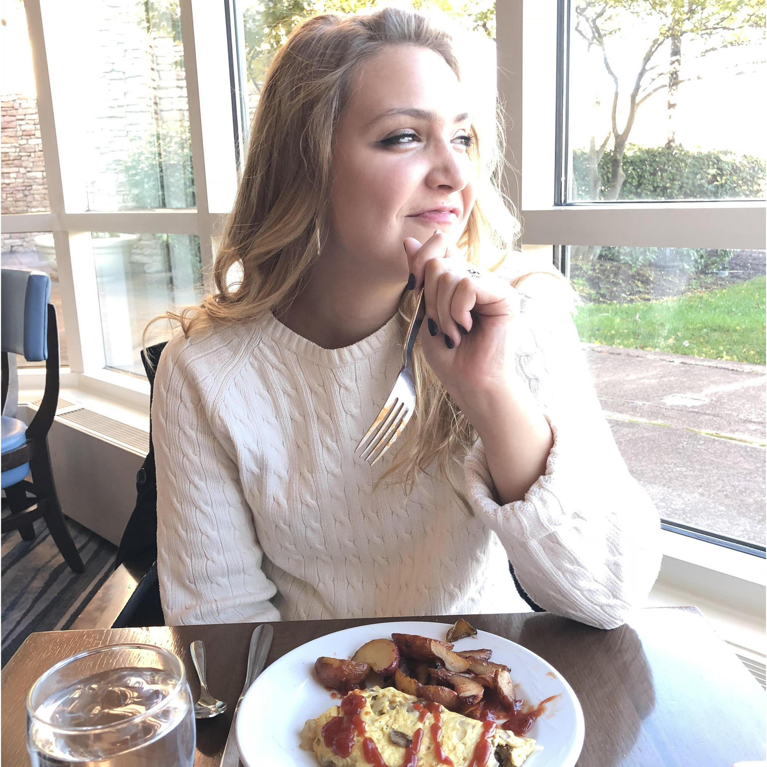 Her at breakfast at Lansdowne Resort