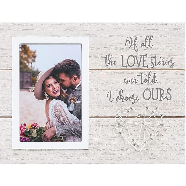 DnM Decor 6x4 Wedding Picture Frame - Valentines, Engagement, Love or Couple Gifts - Unique Romantic Gift for Him or Her they will love (Wedding - Love v2)