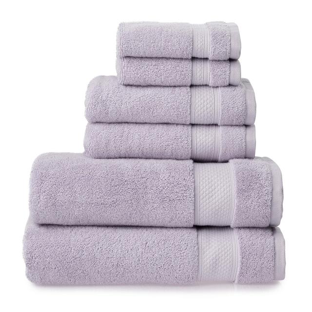 Welhome Ideal Luxurious Hygro Cotton Rich 6 Piece Towel Set | Lilac | Quick Dry | Fade Resistant | Absorbent | Durable | Softer Lofter Wash After Wash | 600 GSM | 2 Bath 2 Hand 2 Wash Towels