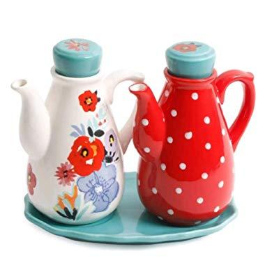 The Pioneer Woman Flea Market 5.75" Oil/Vinegar w/Tray Set