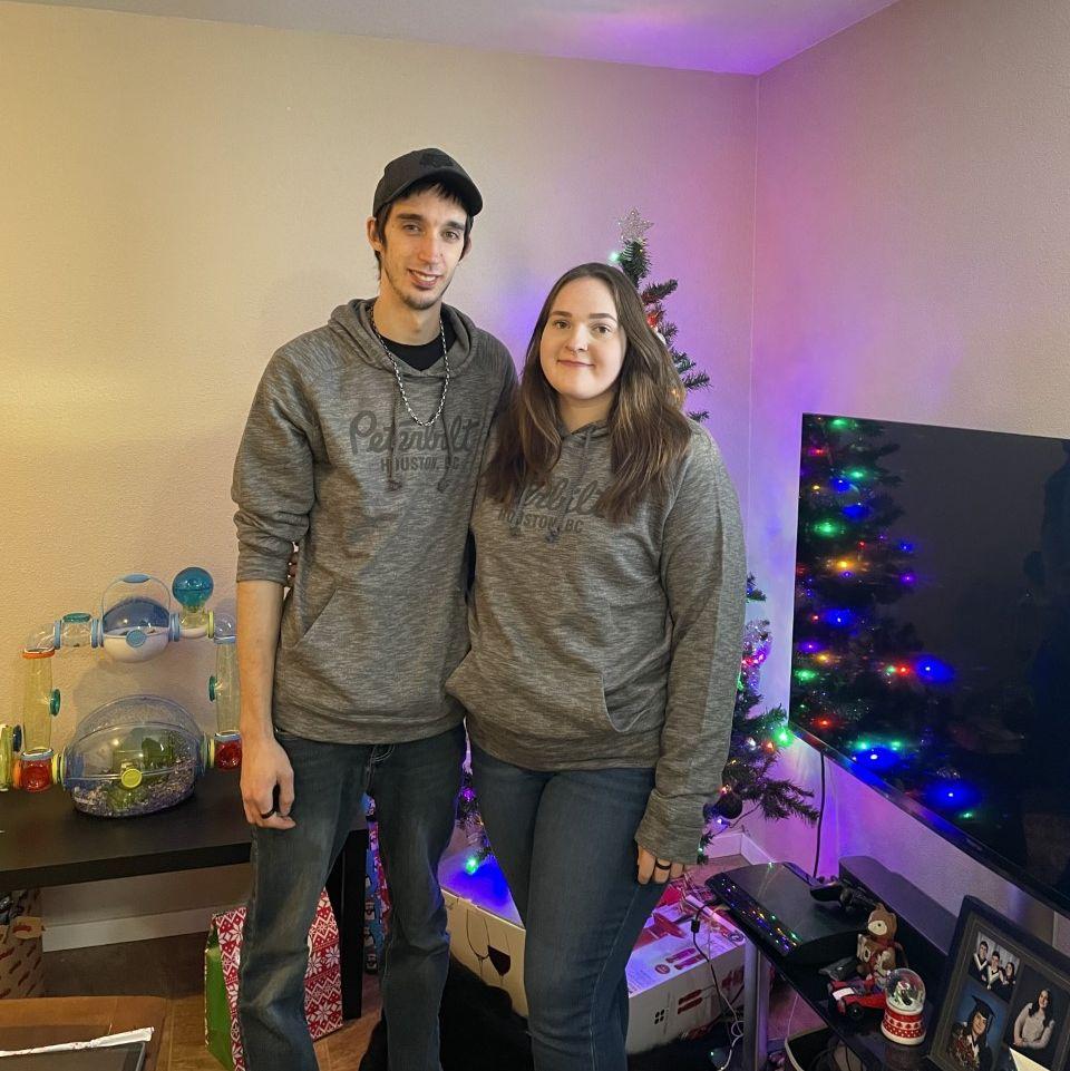 Our first christmas, and we got matching Peterbuilt hoodies