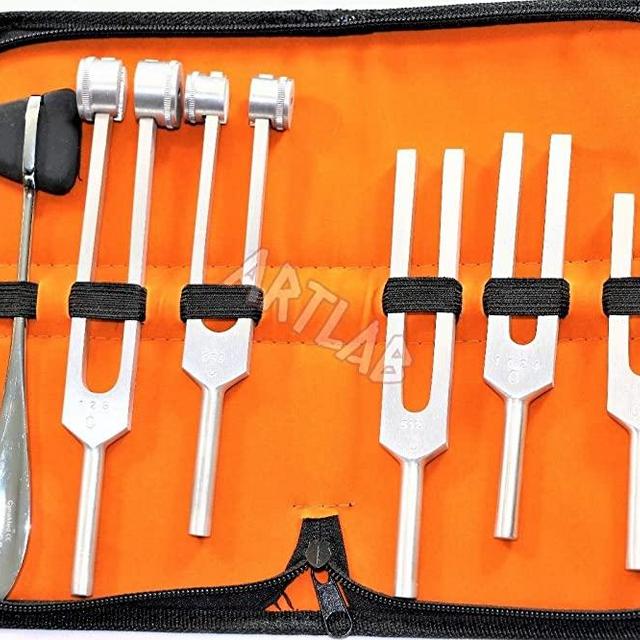 6 pcs Tuning Fork C128 C 512 C256 C1024 + Reflex Percussion Taylor Hammer Penlight (CYNAMED)