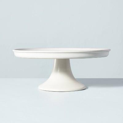 Modern Rim Stoneware Cake Stand Matte Sour Cream - Hearth & Hand™ with Magnolia