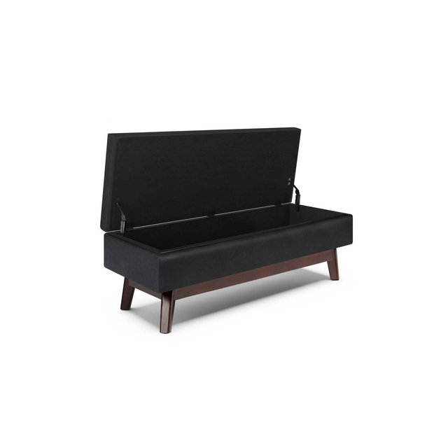 Ethan Rectangular Storage Ottoman Midnight Black - WyndenHall