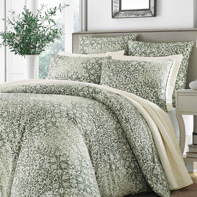 Green Abingdon Comforter Set (King) - Stone Cottage
