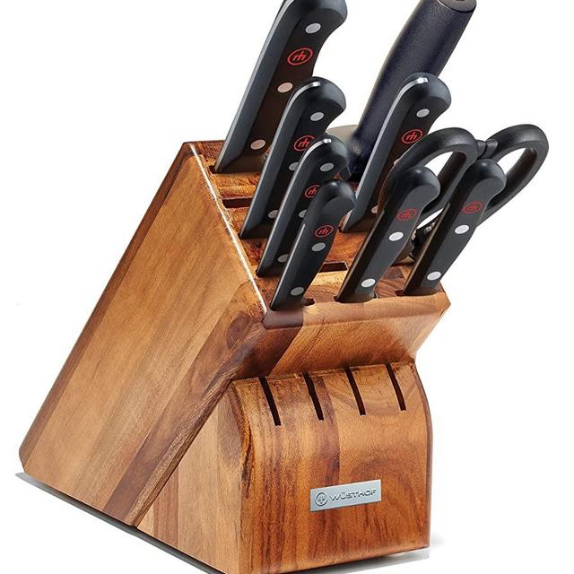 Wüsthof Gourmet Knife Block Set, 10-Piece, Acacia