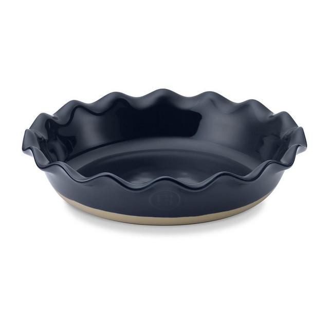 Emile Henry Ruffled Pie Dish, Navy