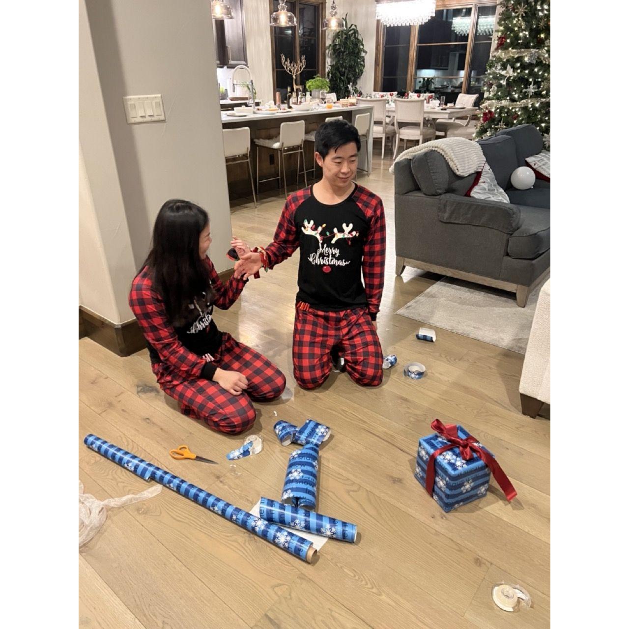 So far we are 2 for 2 on the one-handed present wrapping game!