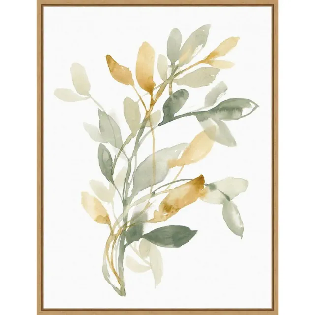 Amanti Art Sage and Sienna Leaves II by Jennifer Goldberger Canvas Wall Art Print Framed 18 x 24-in.