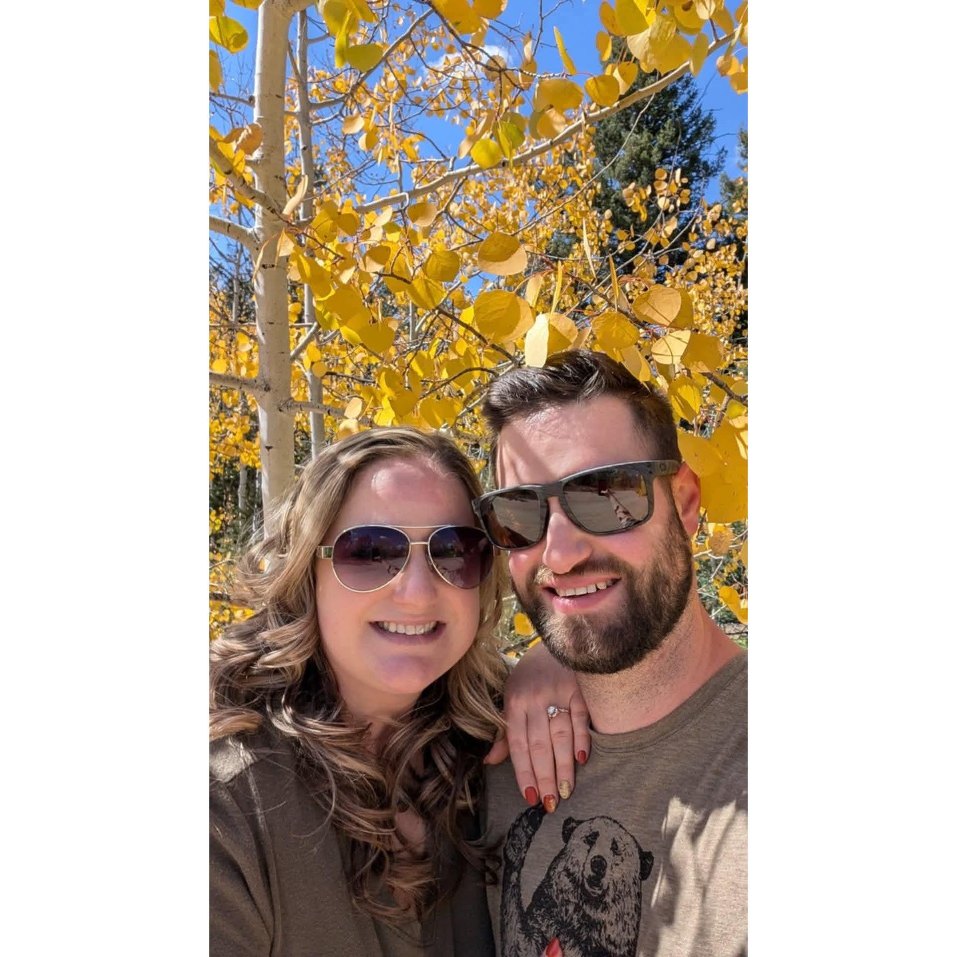 Our Colorado trip after Frank proposed! Had to get a picture with our favorite Aspen Trees!