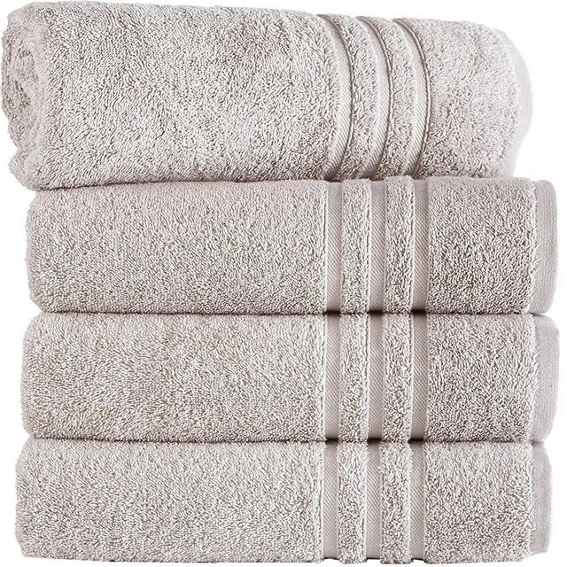 Hammam Linen Ice Silver Bath Towels 4-Pack - 27x54 Soft and Absorbent, Premium Quality Perfect for Daily Use 100% Cotton Towel