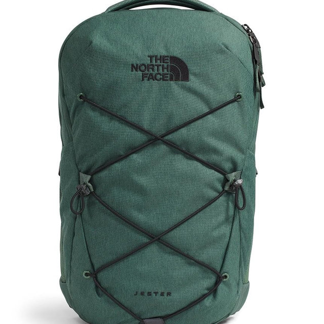The North Face Jester Everyday Laptop Backpack - Commuter Daypack, Water Repellent, Laptop Sleeve, Duck Green Dark Heather/TNF Black, One Size