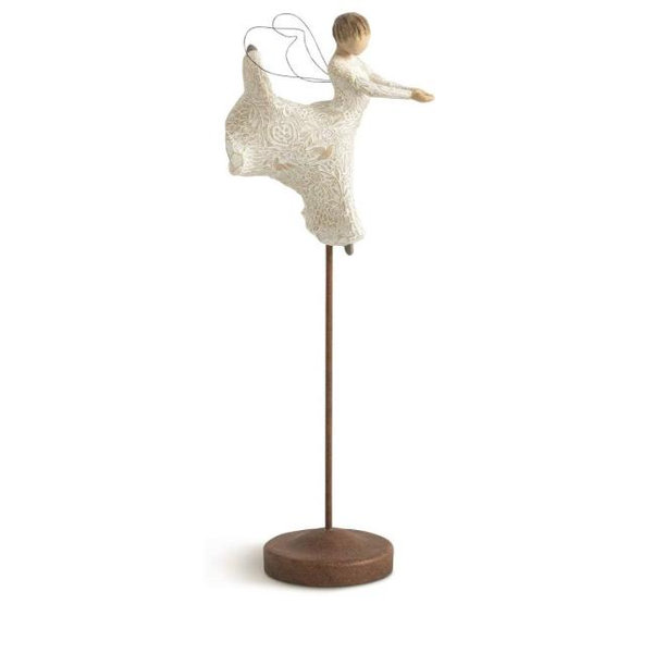 Willow Tree Dance of Life Angel, Dancing Twirling The Magical Miracle of Life, Elevated Angel Carved with Symbols of Nature & Renewal, Sculpted Hand-Painted Figure for Classic Nativity Collection