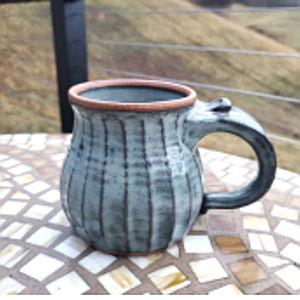 Ridged Mug in Slate Blue