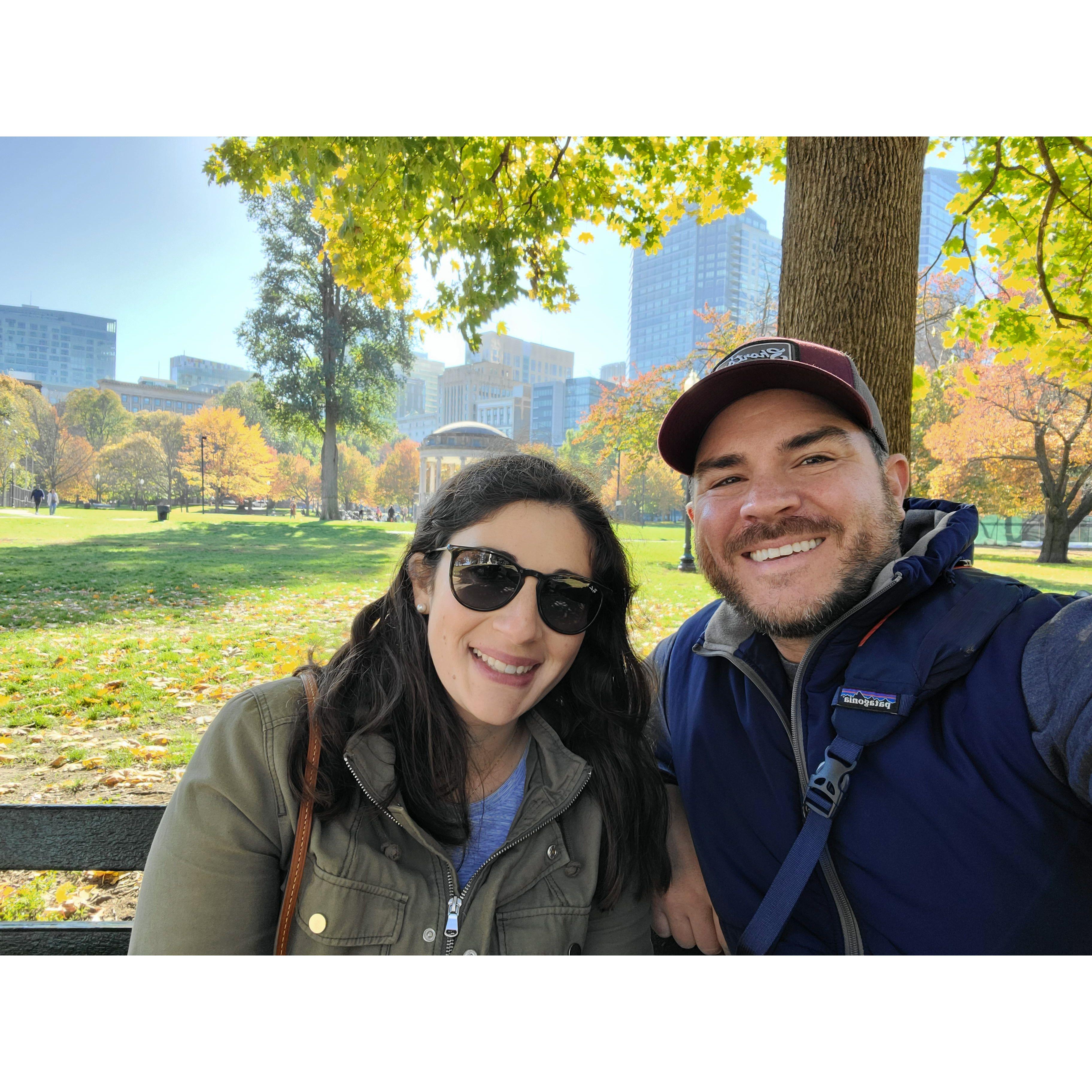 Enjoying fall in Boston.