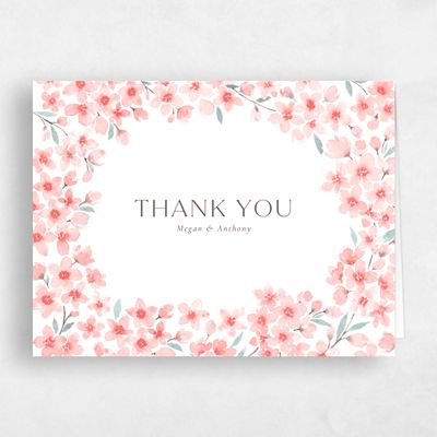 Soft Pink Wedding Thank You - Shinya Landscape