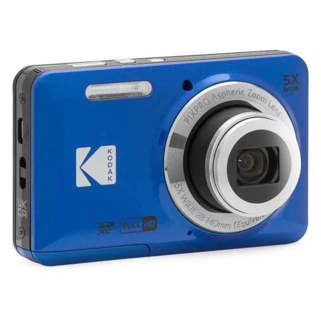 Kodak PIXPRO FZ55 Compact Digital Camera with 5x Optical Zoom and 1080p Video, Blue
