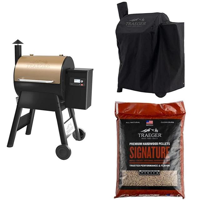 Traeger Grills Pro Series 575 Wood Pellet Grill and Smoker with BAC503 575/22 Series Full Length Grill Cover & All-Natural Hardwood Pellets for Grill, Smoke, Bake, Roast