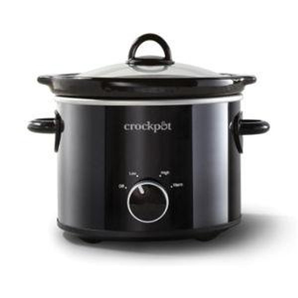 Crock-Pot 2-Quart Manual Slow Cooker, Feeds 2+ People, Great for Small Meals, Dips, & Sides; Removable Stoneware is Oven & Dishwasher Safe, Black