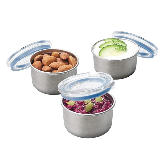 Smash Stainless Steel Mini Dressing/Sauce Pots, Blue, 60 ml Capacity (Pack of 3)