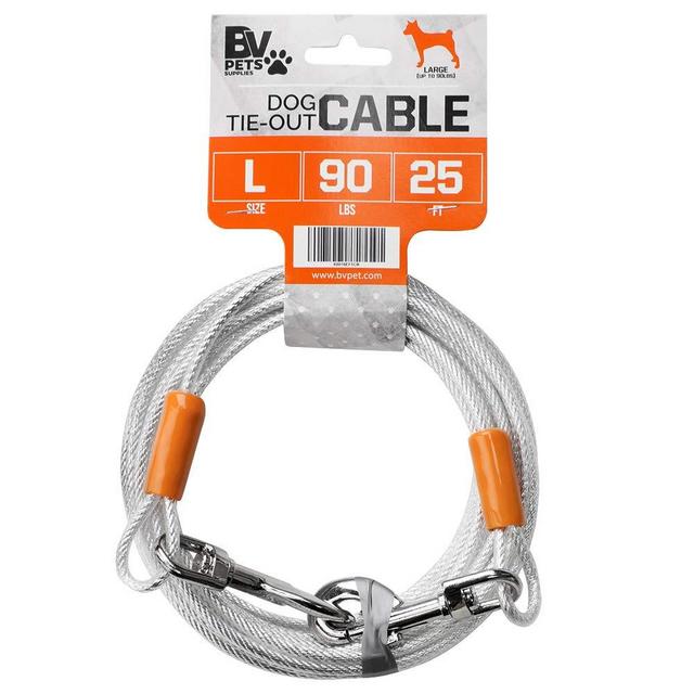 BV Pet Tie Out Cable for Dogs Up to 90/125 Pounds, 25/30 Feet