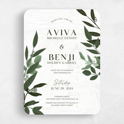 Grey Rounded Wedding Invitation - Summerlin Classic