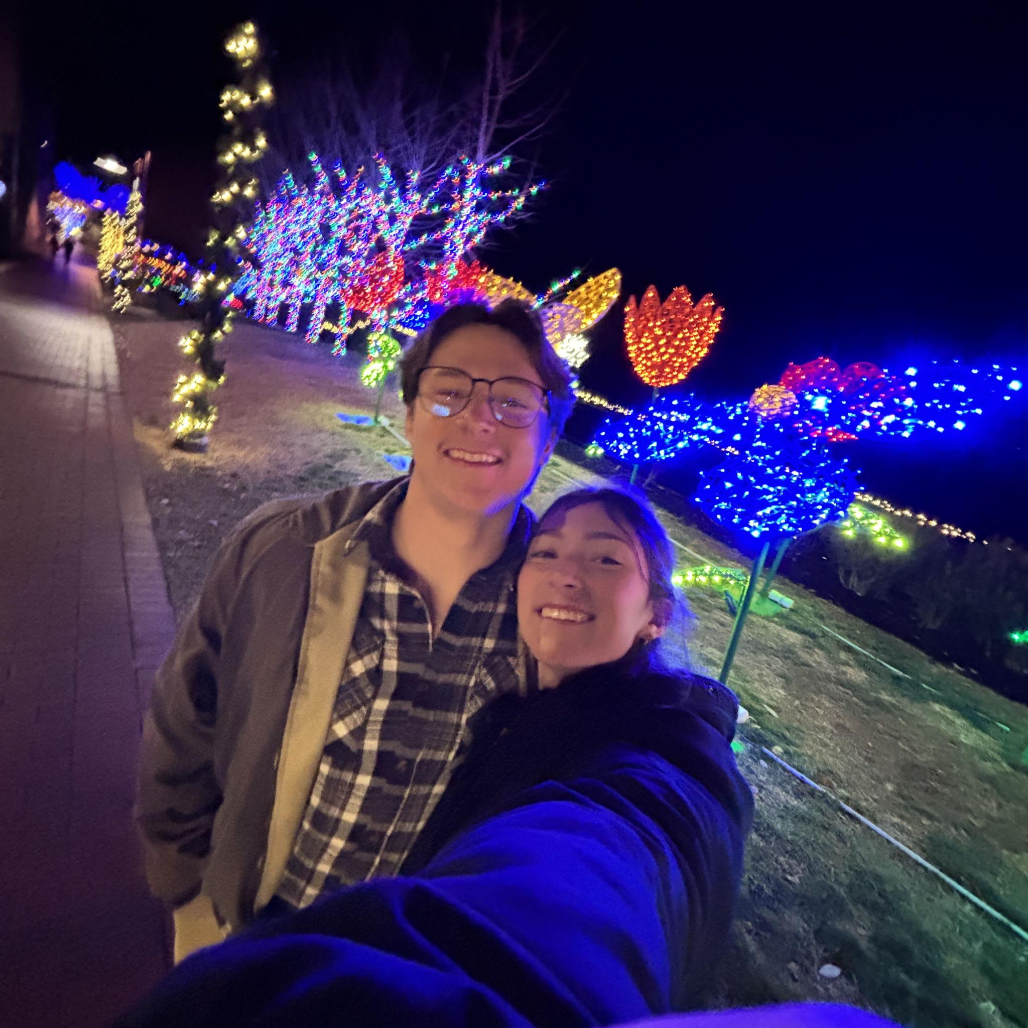 Christmas lights on our one year anniversary