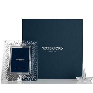 Waterford Lismore Collection Crystal Picture Frame and Ring Holder Set