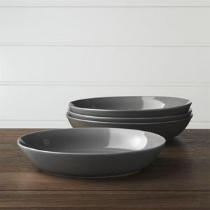 Set of 4 Hue Dark Grey Low Bowls