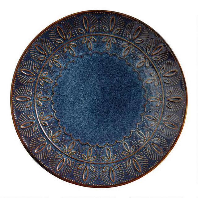 Indigo Blue Embossed Willow Salad Plate