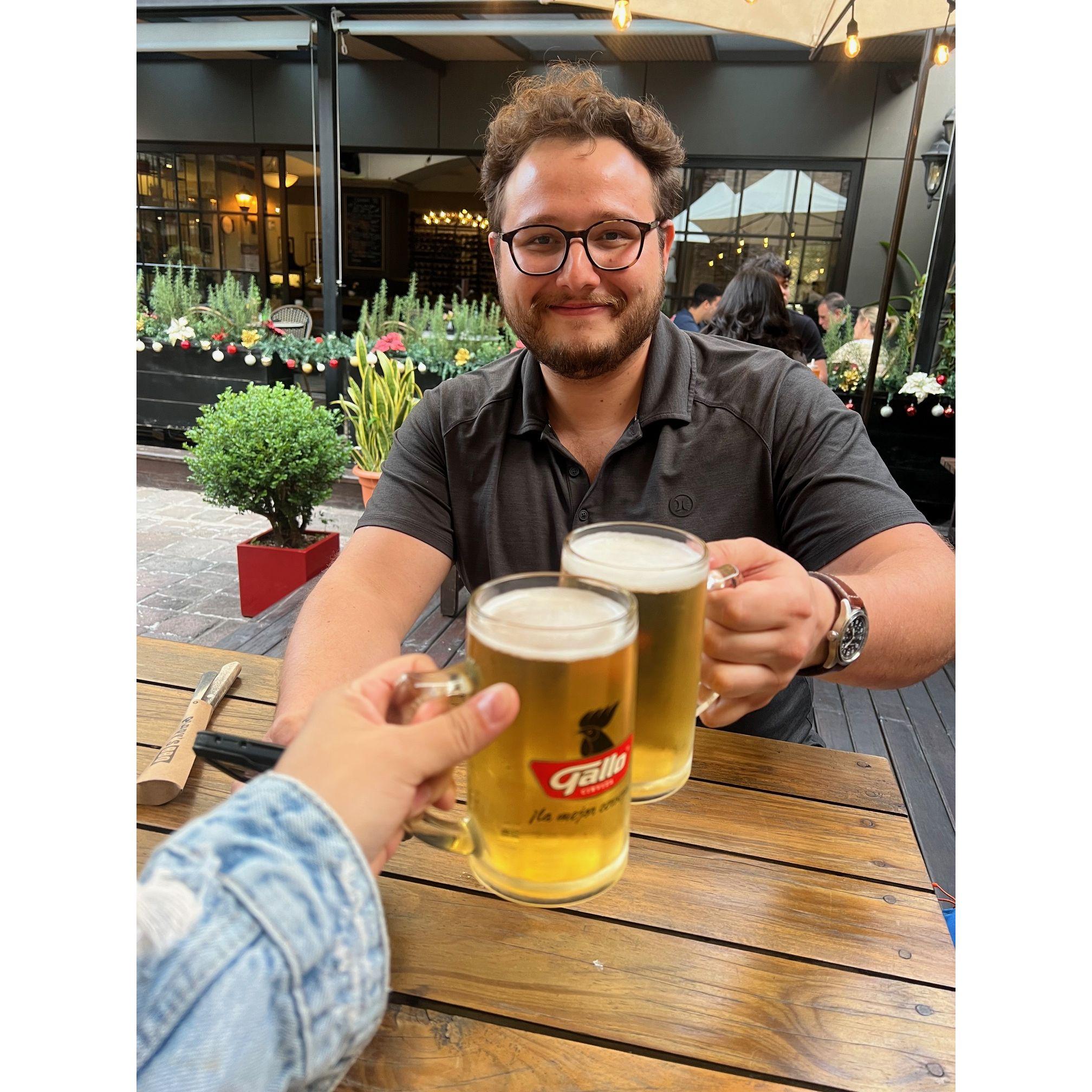 Drinking beers in Guatemala