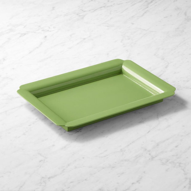 AERIN x Williams Sonoma Home Green Lacquered Tray, Rectangle, Green Lacquer
