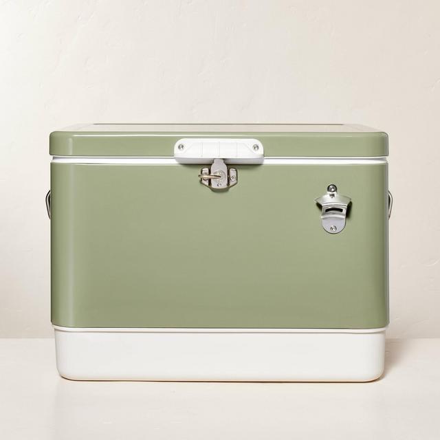 Hard-Sided 80can/54qt Two-Tone Cooler Green/Cream - Hearth & Hand™ with Magnolia