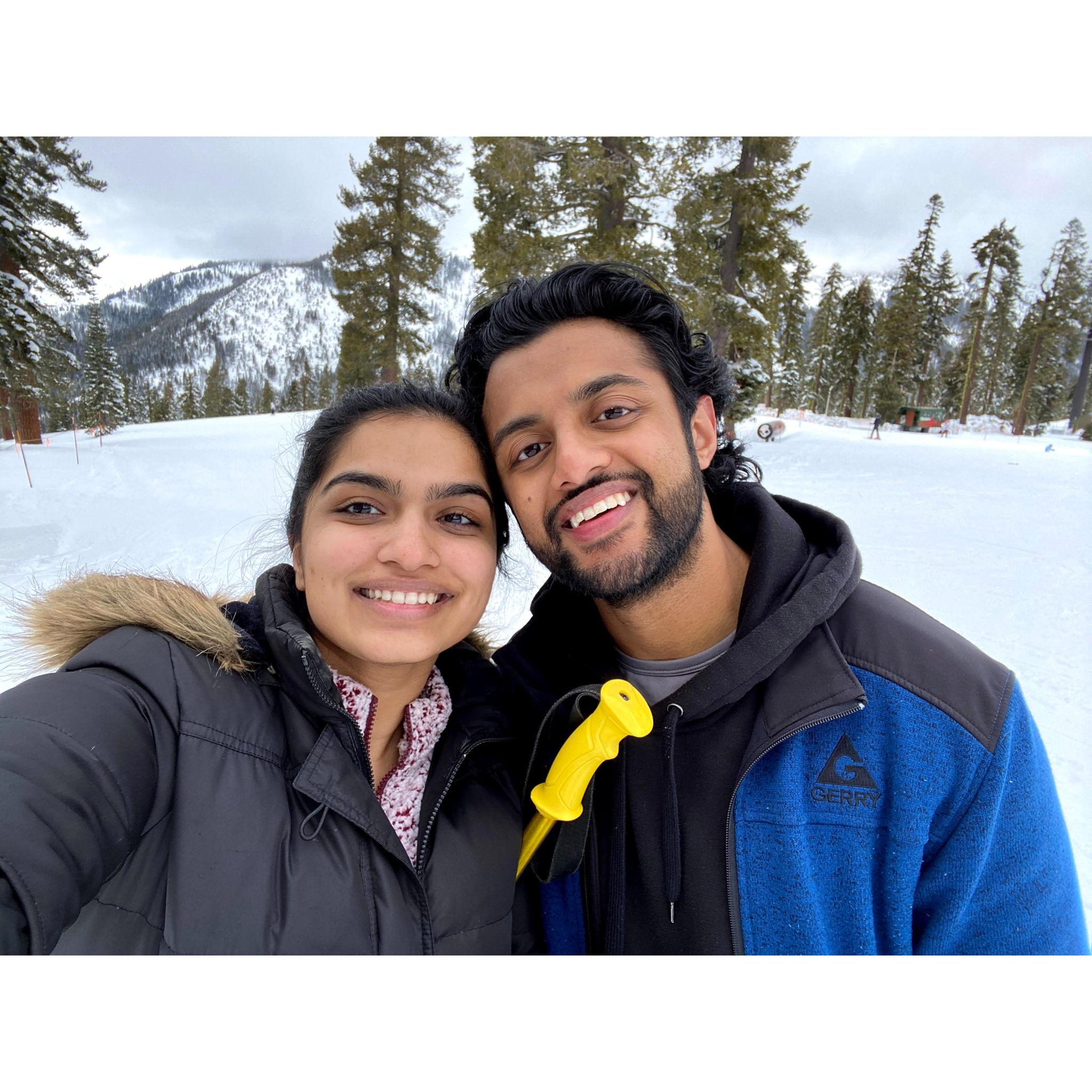Feb. 2021 in Lake Tahoe, CA for our one year anniversary!