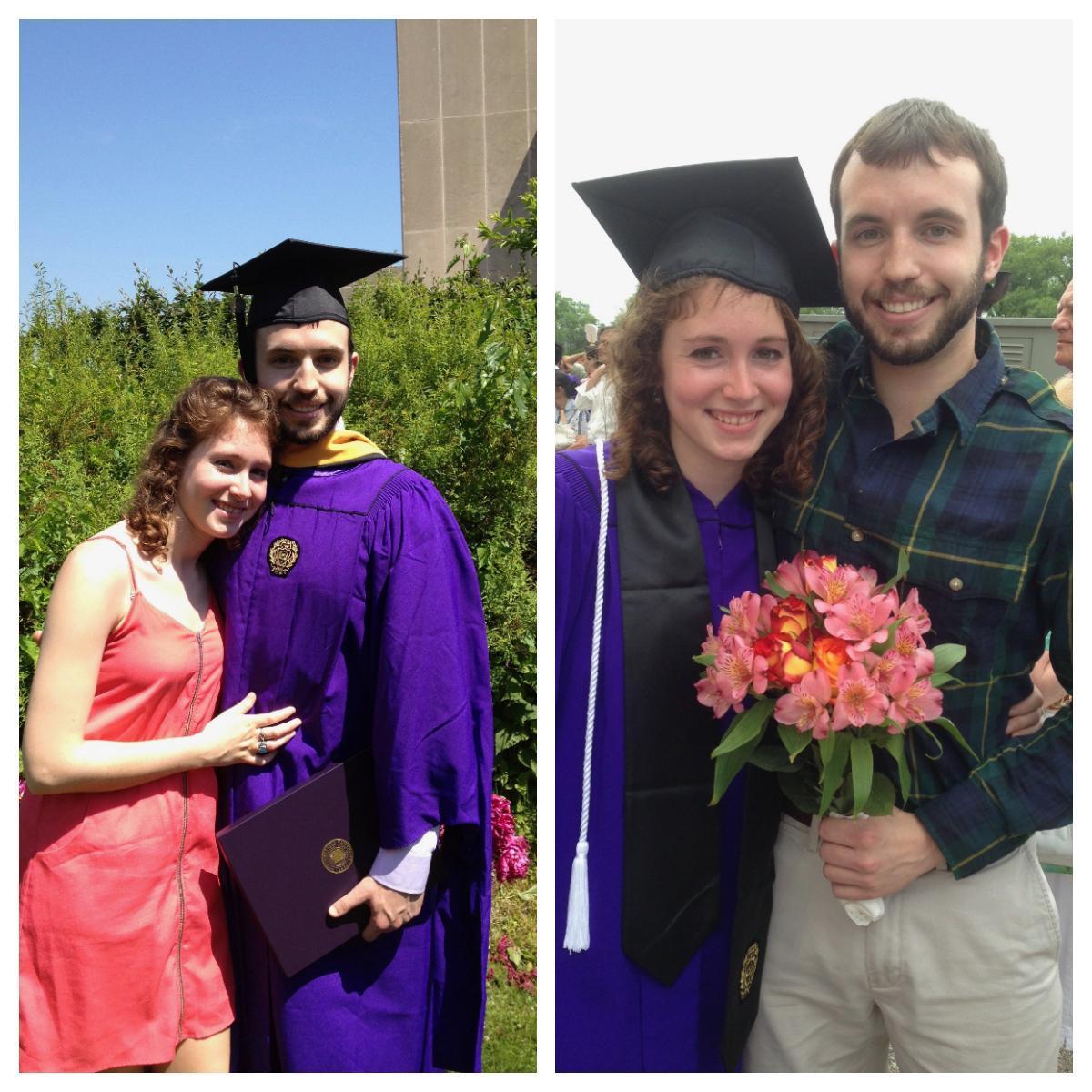 Left: Brian earned his Master's in Computer Science from Northwestern in 2013
Right: Alex earned her Bachelor's of Arts from Northwestern in 2013