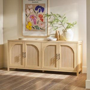 70 in Coastal Oak - Sasha Modern Reeded Sideboard / TV Stand