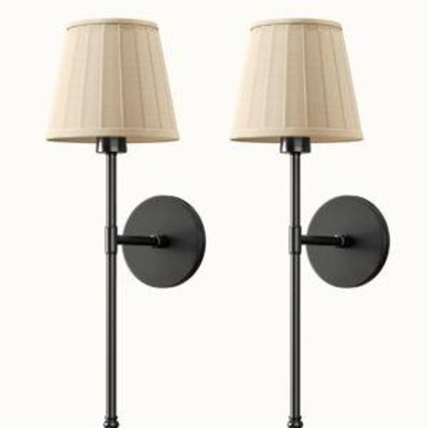WIRELESS PLEATED WALL SCONCES (SET OF 2)