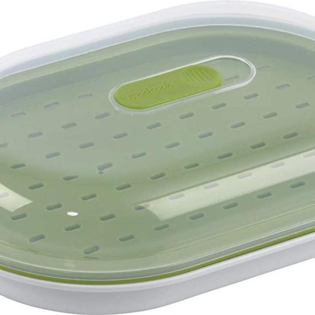 GoodCook BPA-Free Plastic Microwave Vegetable and Fish Steamer, Green