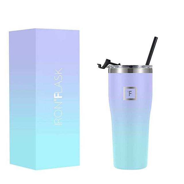 IRON °FLASK Rover Tumbler - 24 Oz, Leak Proof, Vacuum Insulated Stainless Steel Bottle, Hot Cold, Modern Double Walled, Simple Thermo Coffee Travel Mug, Hydro Water Metal Canteen (TR_24CottonCandy)