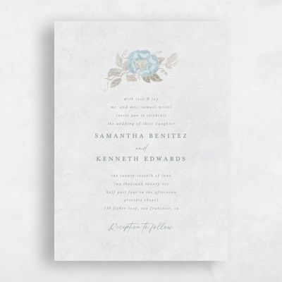 Ice, Blue Wedding Invitation - Muriano Classic