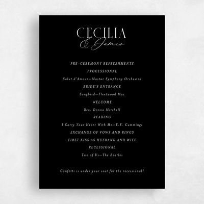 Black Wedding Program - Shahira