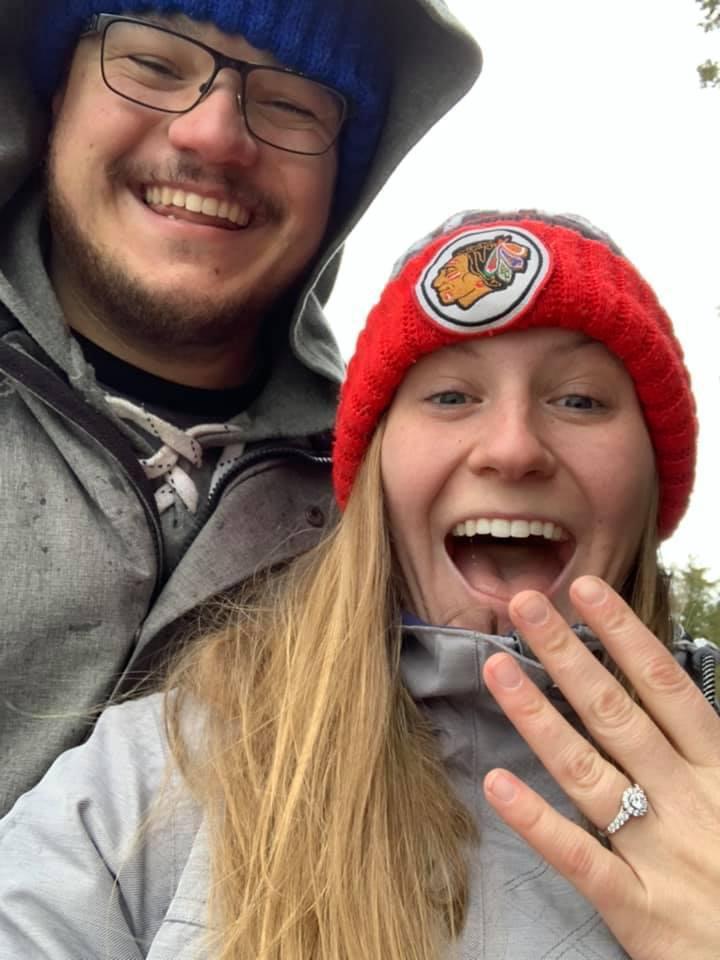 2020. This was taken right after Cam got down on his knee and I said “I do” at Cave Point County Park in Door County, WI.