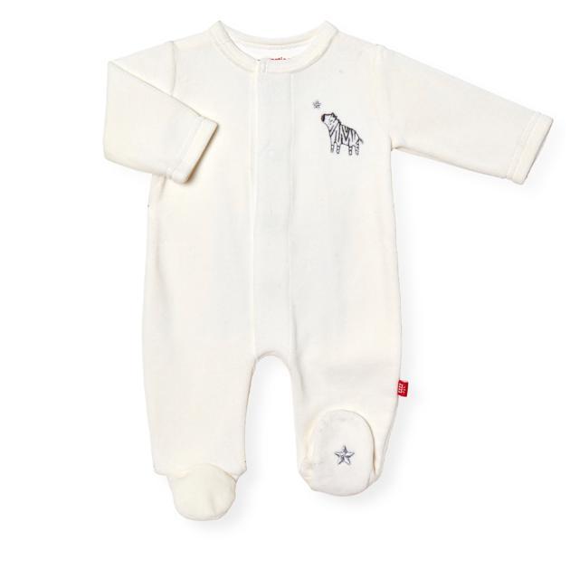 little ones velour magnetic footie