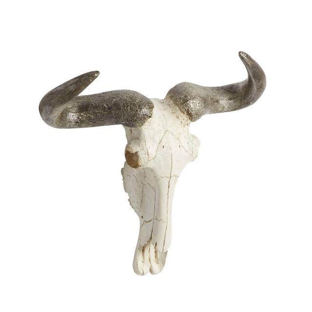 Polystone Cow Skull Wall Decor White - Olivia & May