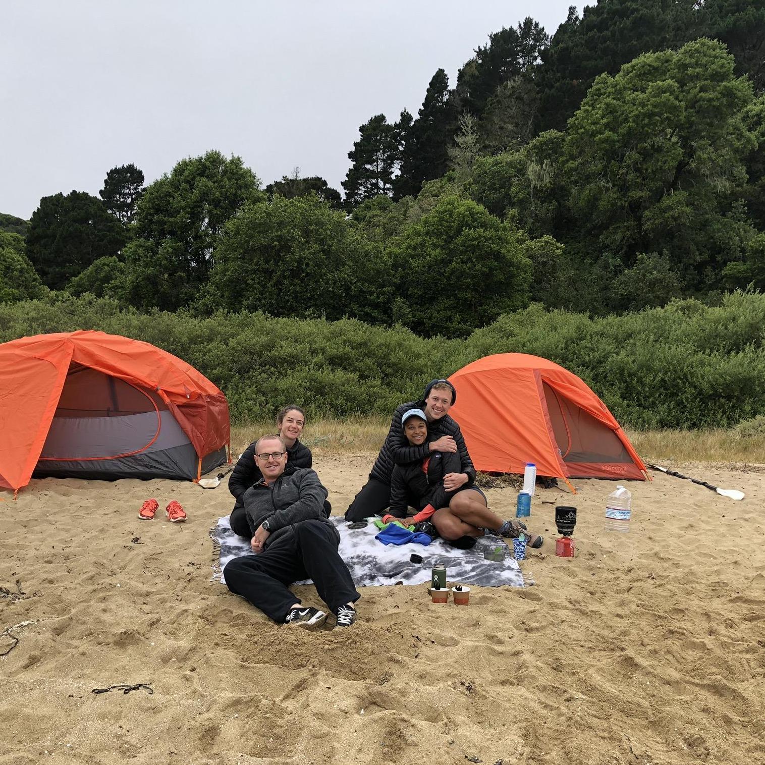 Camping on the beach at Tomales bay with Evan & Lauren