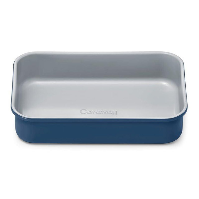 Caraway Nonstick 9” x 6.5” Small Rectangle Baking Pan – Non-Toxic, PTFE & PFOA Free – Aluminized Steel Core – Deep Ceramic Baking Pan for Casseroles, Lasagna & More - Navy