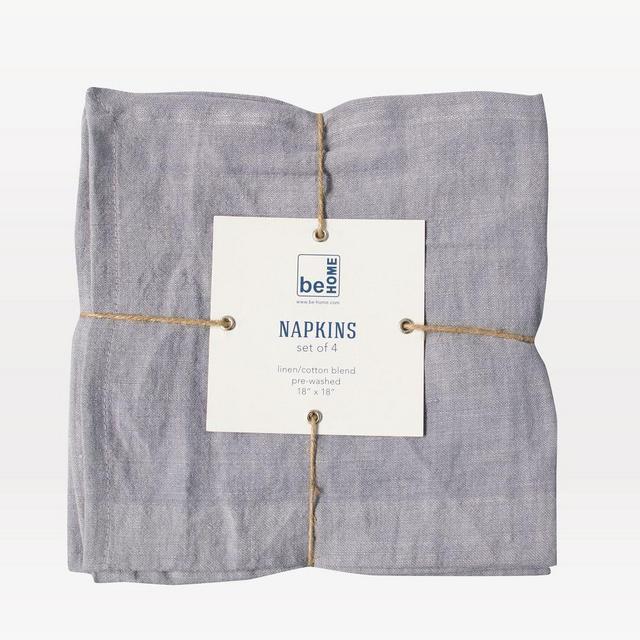 Linen Cotton Napkins, Chambray, Set of 4