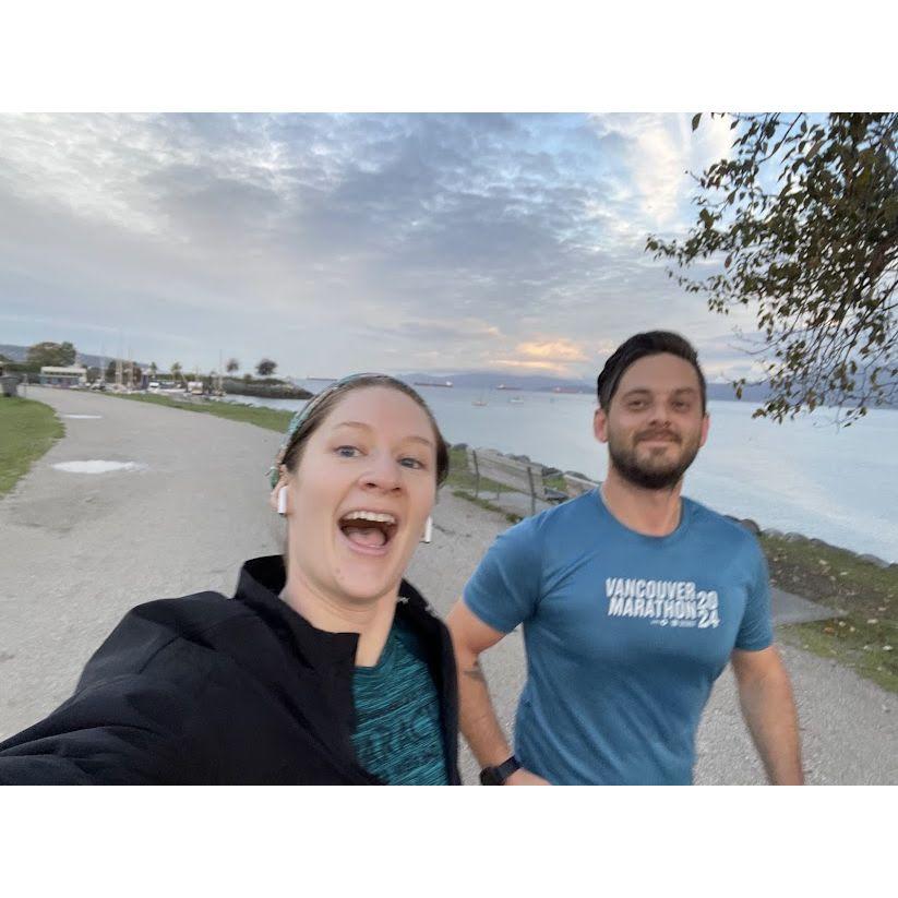 Training for our half marathon. Vancouver, BC - September 2024.