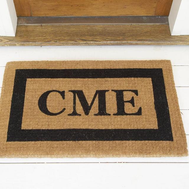 Monogrammed Extra-Large Doormat, 30 x 48", Black