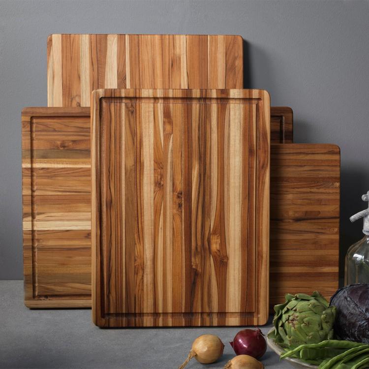 Teakhaus Square Marine Cutting Board with Juice Canal